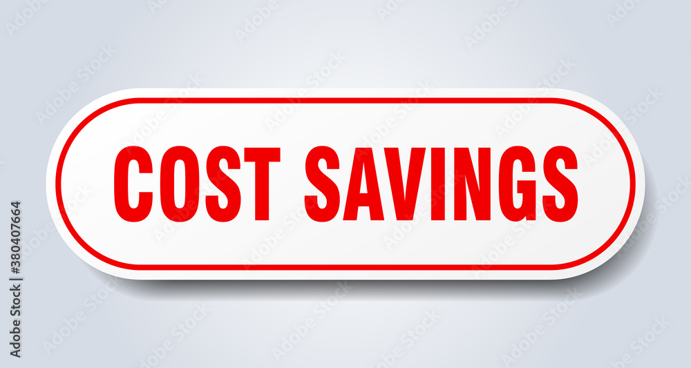 cost savings sign. rounded isolated button. white sticker cost savings sign. rounded isolated button. white sticker