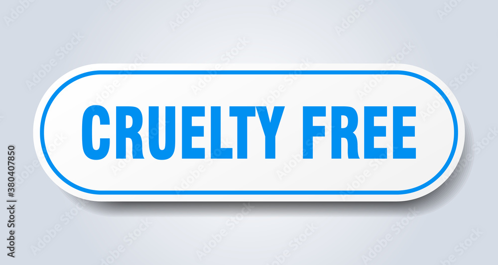 cruelty free sign. rounded isolated button. white sticker cruelty free sign. rounded isolated button. white sticker