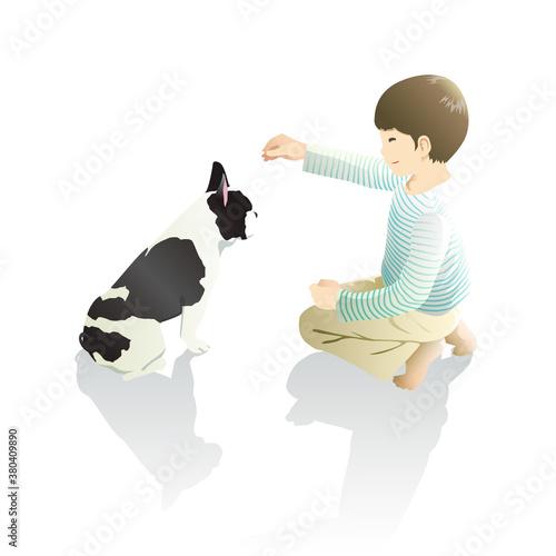 男の子と犬