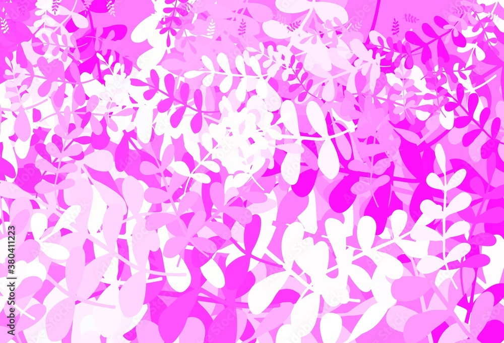 Light Pink vector natural backdrop with leaves. Light Pink vector natural backdrop with leaves.