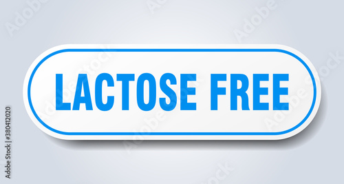 lactose free sign. rounded isolated button. white sticker