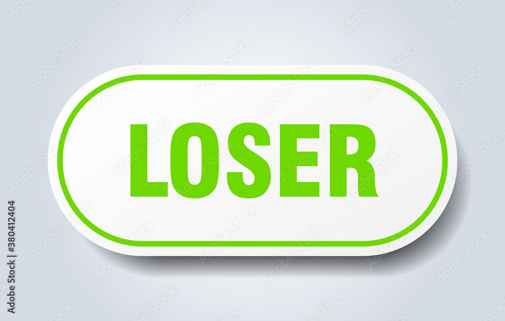 loser sign. rounded isolated button. white sticker loser sign. rounded isolated button. white sticker