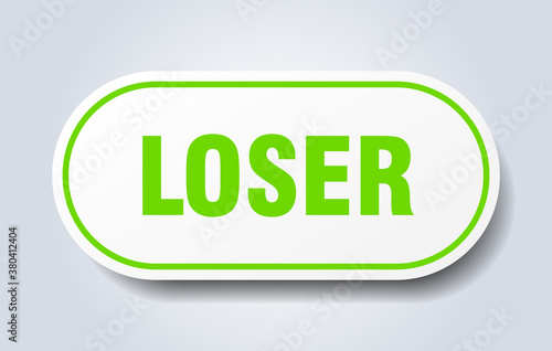 loser sign. rounded isolated button. white sticker