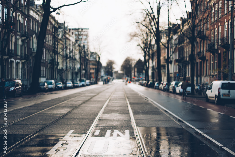 Photograph of the streets of Amsertam in winter. Photograph of the streets of Amsertam in winter.