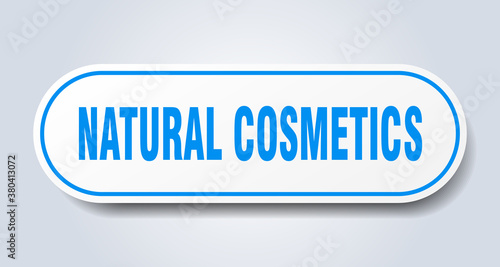 natural cosmetics sign. rounded isolated button. white sticker