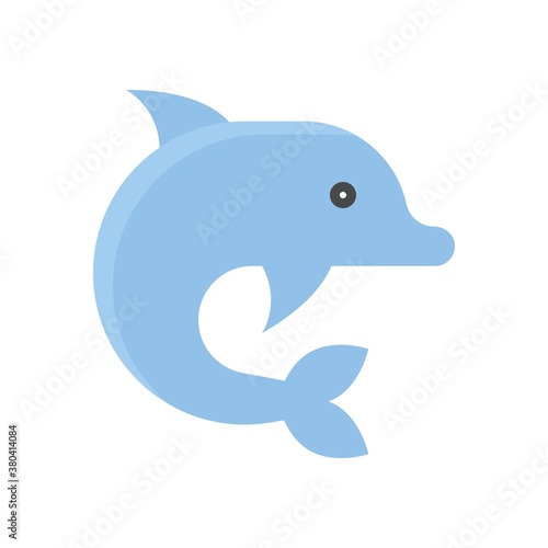 Hawaii icon related dolphin with eyes and wings and without water vector in flat style 