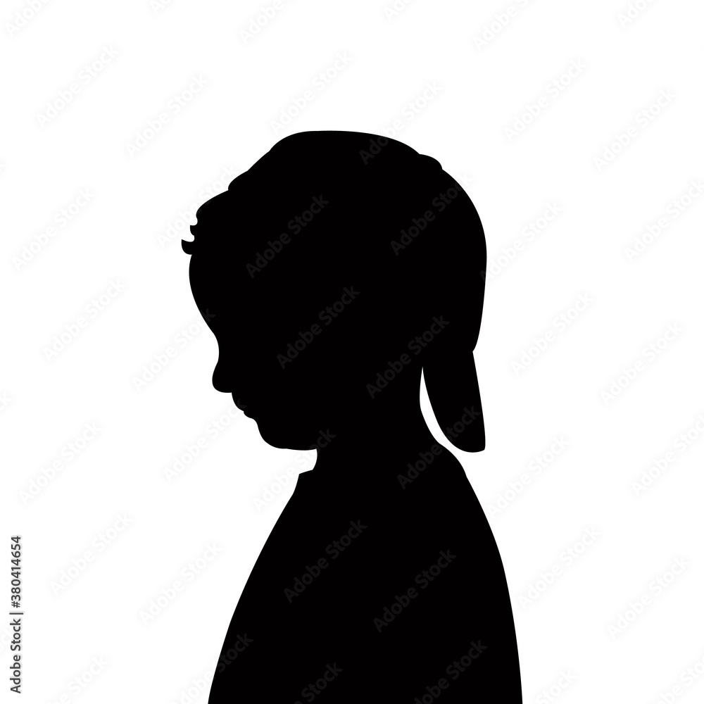 a boy head silhouette vector