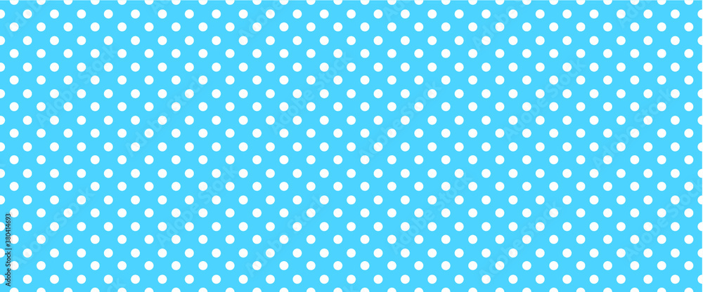 Blue, polka dot jersey pattern. Pois, polka dots memphis style. Flat vector seamless dotted pattern. Vintage, abstract geometric wallpaper or banner. Christmas ( xmas ). Point, round signs.