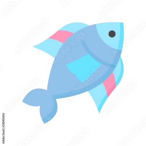 summer beach or holiday related summer beach fish with wings vector in flat style 