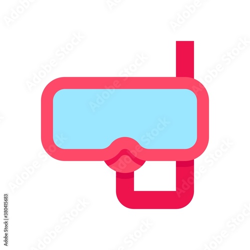 summer beach or holiday related summer beach swimming snorkel or glasses with pipe vector in flat style,