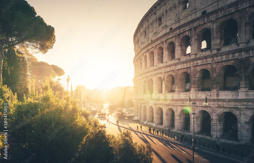 Colosseum in sunset time, Rome, Italy