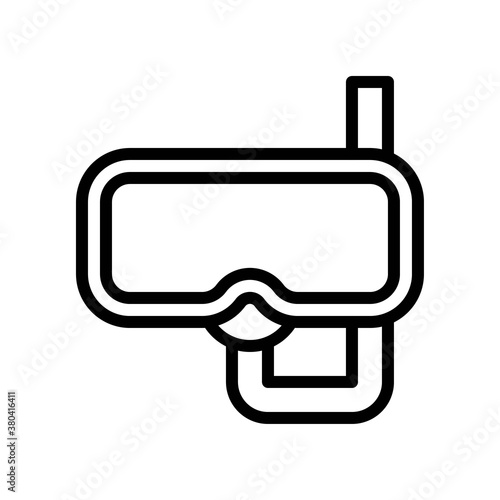 summer beach or holiday related summer beach swimming snorkel or glasses with pipe vector in lineal style,
