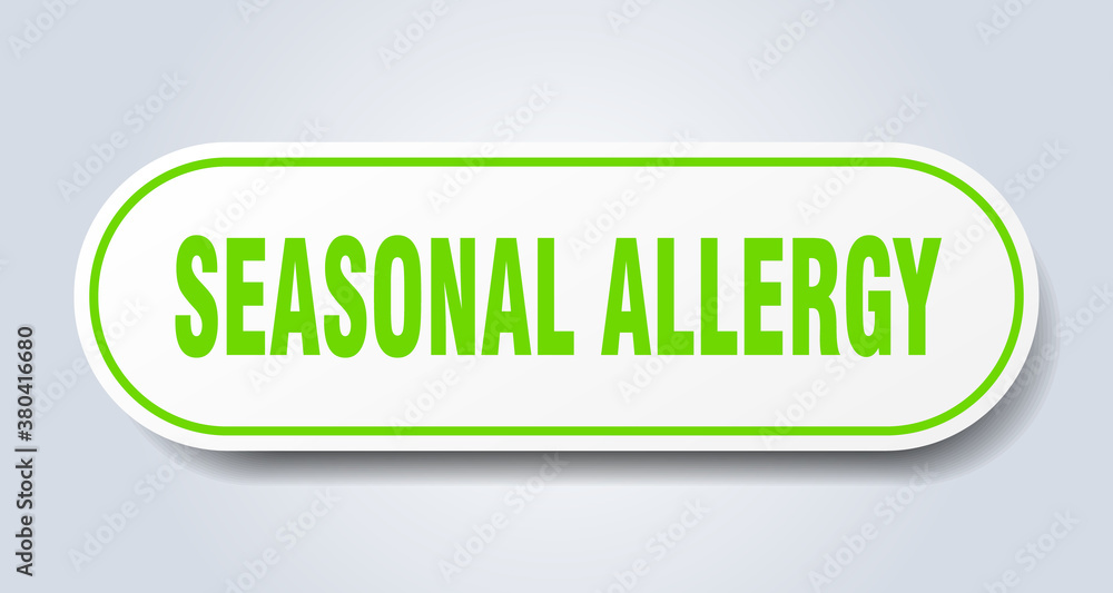 seasonal allergy sign. rounded isolated button. white sticker seasonal allergy sign. rounded isolated button. white sticker