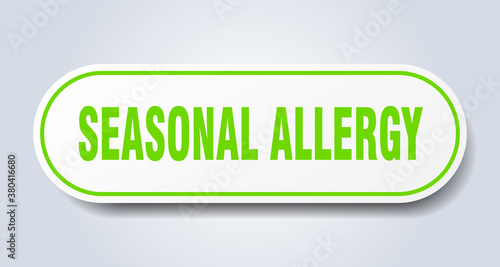 seasonal allergy sign. rounded isolated button. white sticker