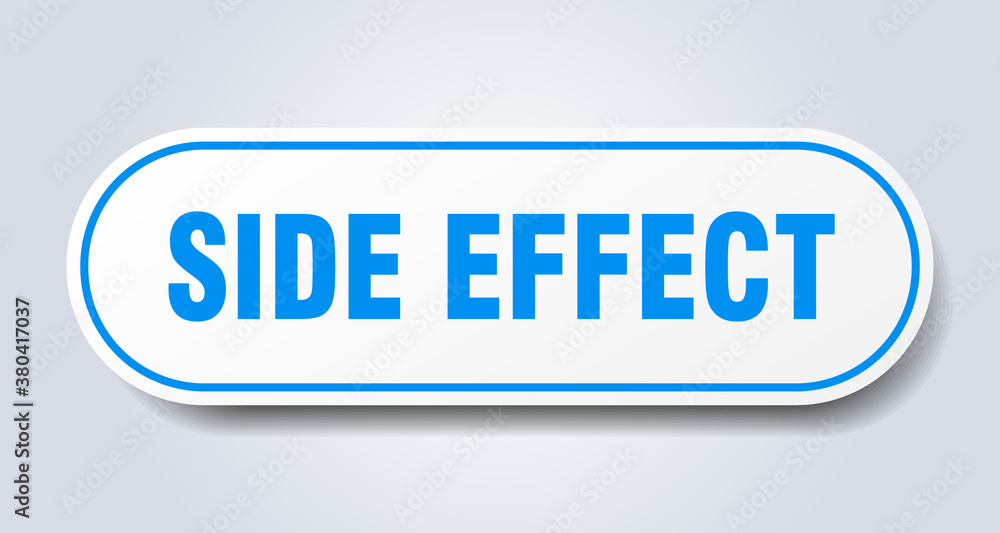 side effect sign. rounded isolated button. white sticker side effect sign. rounded isolated button. white sticker