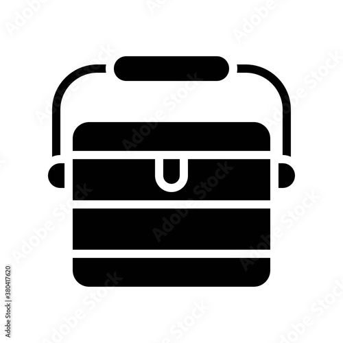 summer beach or holiday related summer beach lunch box with handle vector in solid design