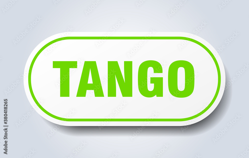 tango sign. rounded isolated button. white sticker tango sign. rounded isolated button. white sticker