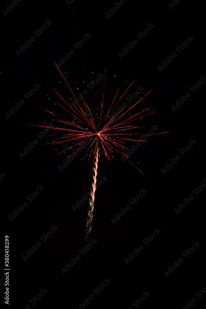 Fireworks in the night sky. Firework concept background.