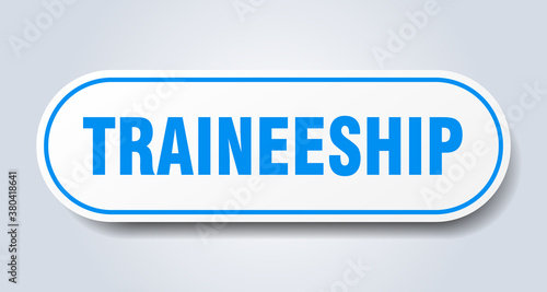 traineeship sign. rounded isolated button. white sticker