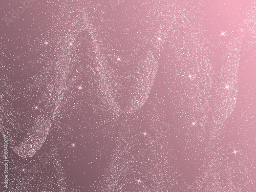 Bridal pink rose gold glitter vector background. Premium sparkles confetti invitation card background.