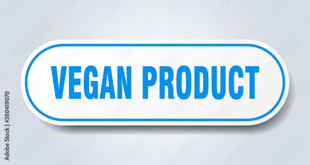 vegan product sign. rounded isolated button. white sticker vegan product sign. rounded isolated button. white sticker
