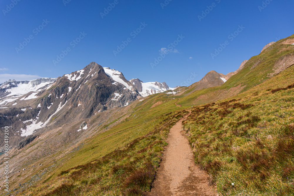 Fototapeta premium The mountains and nature of the Alta Val Formazza, among the Italian Alps, near the Riale village - July 2020
