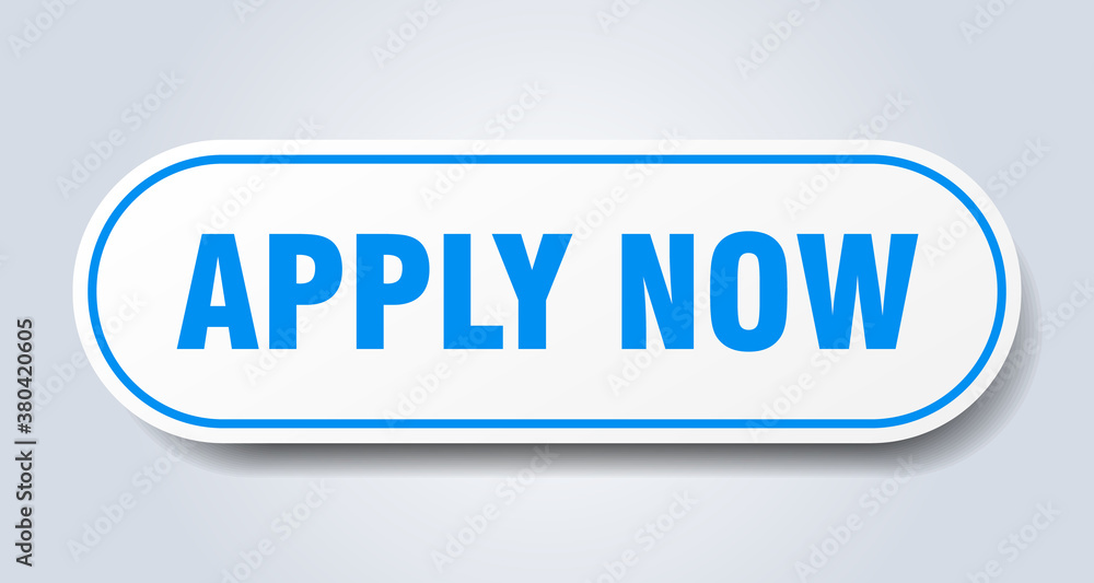 apply now sign. rounded isolated button. white sticker apply now sign. rounded isolated button. white sticker