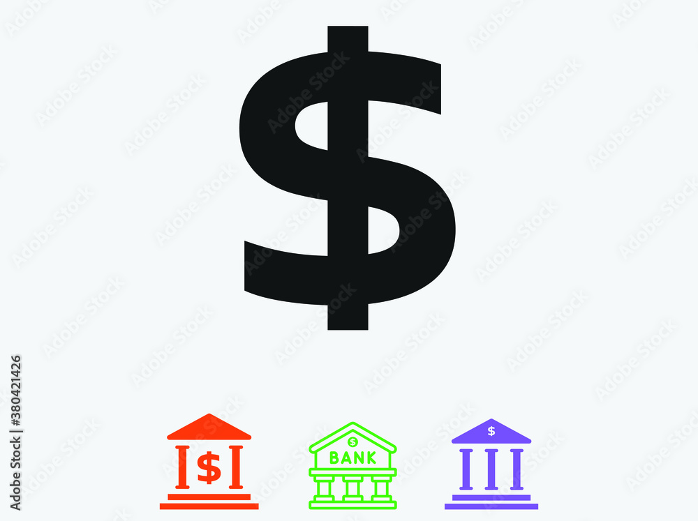 Dollar icon. Banking icon. Financial icon vector Dollar icon. Banking icon. Financial icon vector