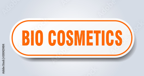 bio cosmetics sign. rounded isolated button. white sticker