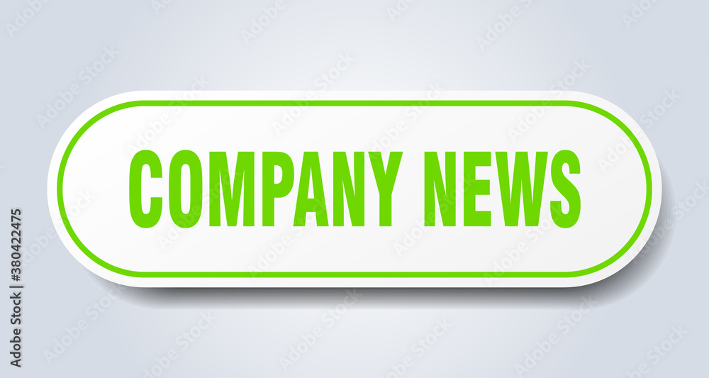 company news sign. rounded isolated button. white sticker company news sign. rounded isolated button. white sticker