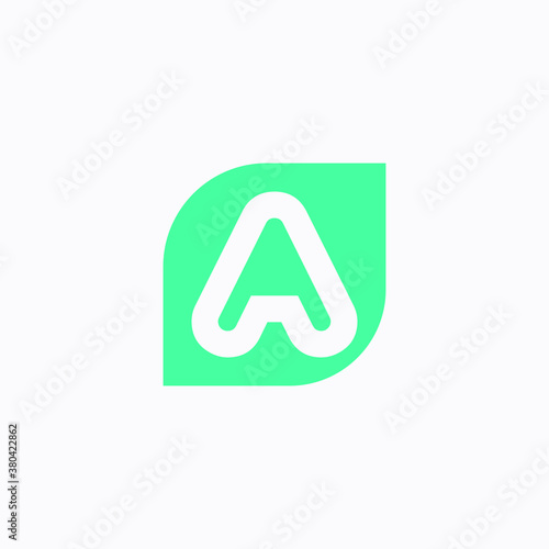 Letter A Leaf Logo Design Template Element
