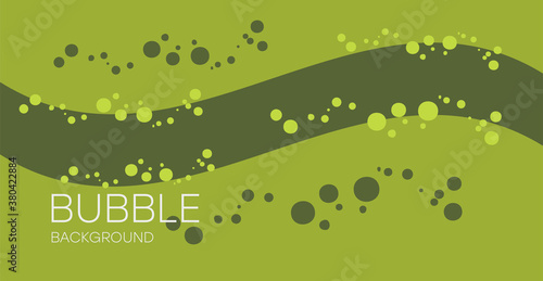 Background with bubbles and a line in the middle. Wave splash banner in vector abstract shape.