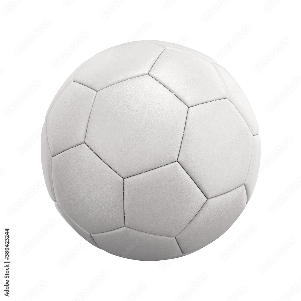 White soccer ball isolated on a white background, 3D render White soccer ball isolated on a white background, 3D render