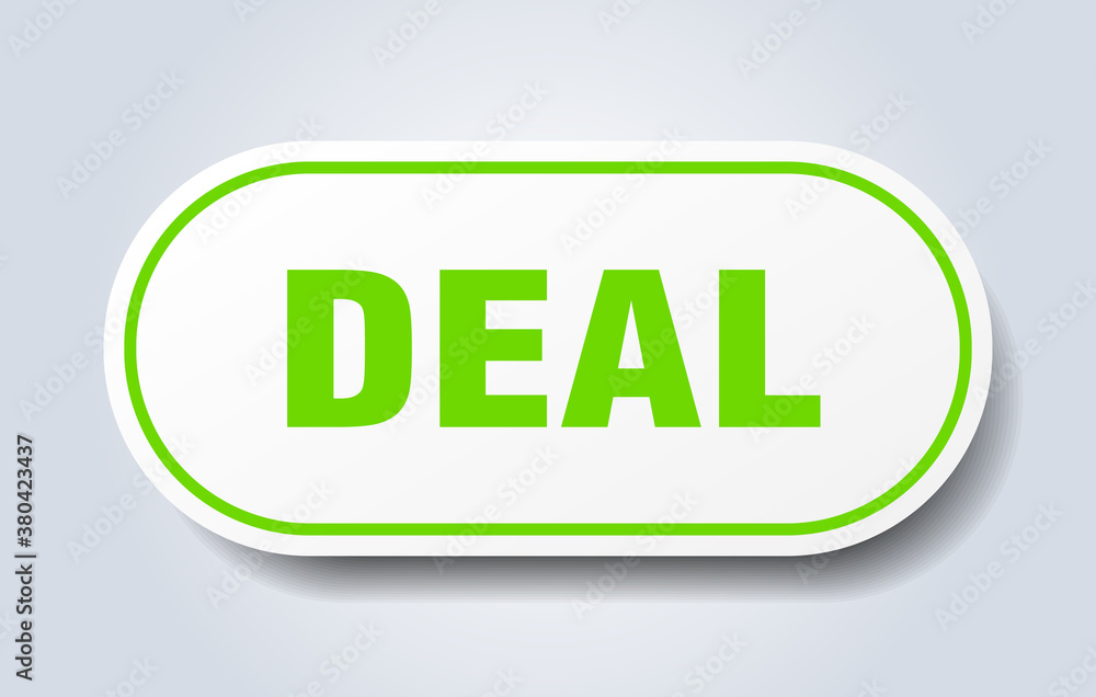deal sign. rounded isolated button. white sticker deal sign. rounded isolated button. white sticker