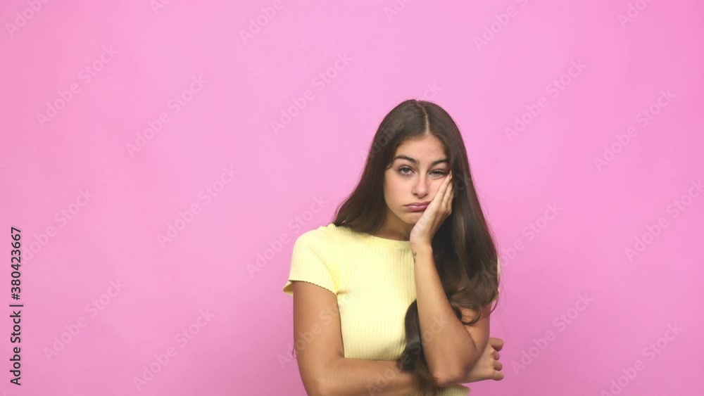 Young caucasian woman who is bored, fatigued and need a relax day Young caucasian woman who is bored, fatigued and need a relax day
