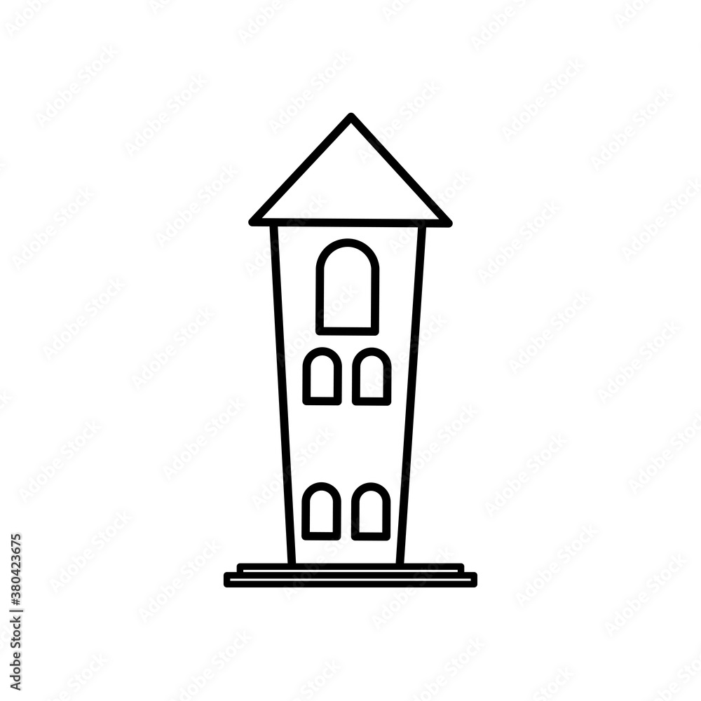 halloween horror castle tower icon, line style halloween horror castle tower icon, line style