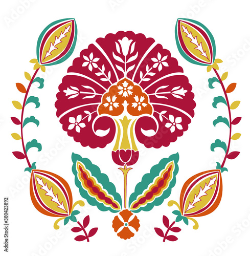 Mughal flower motif digital print