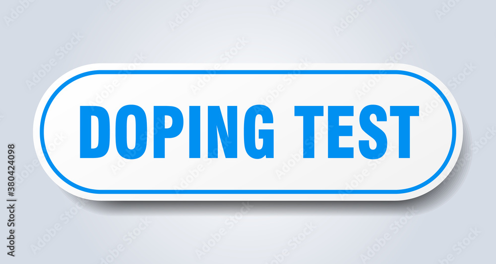 doping test sign. rounded isolated button. white sticker