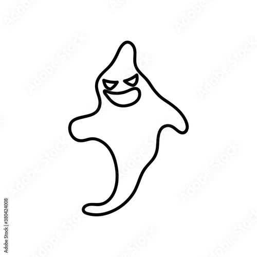 halloween ghost icon, line style