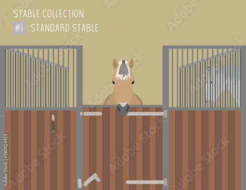 Horse in Standard Stable Stall