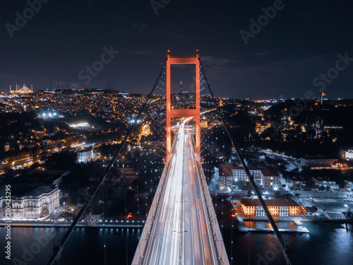 Quadro su tela bosphorus bridge in the night