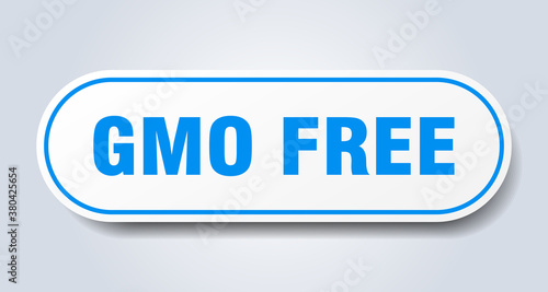 gmo free sign. rounded isolated button. white sticker