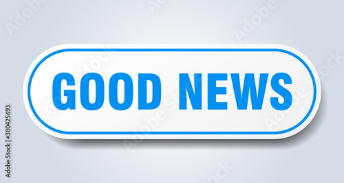good news sign. rounded isolated button. white sticker