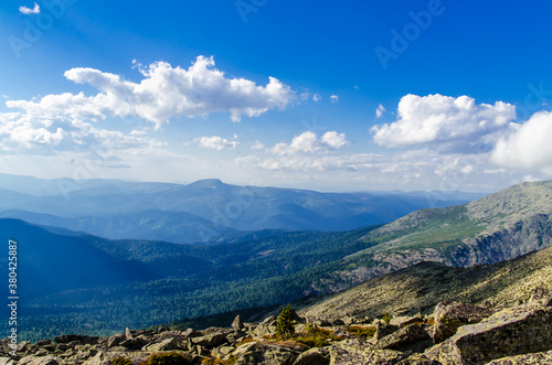 View from high mountain. clouds in the sky © efimenkoalex