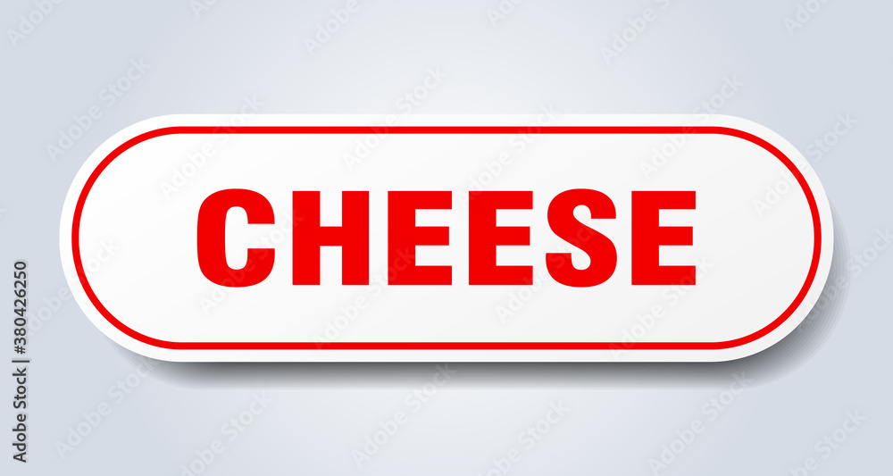 cheese sign. rounded isolated button. white sticker cheese sign. rounded isolated button. white sticker