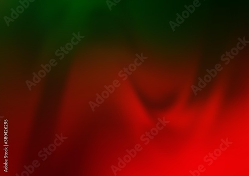 Dark Green, Red vector blurred shine abstract template. Glitter abstract illustration with an elegant design. The elegant pattern for brand book.