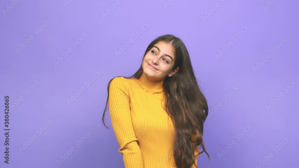 Young caucasian woman dreaming of achieving goals and purposes Young caucasian woman dreaming of achieving goals and purposes