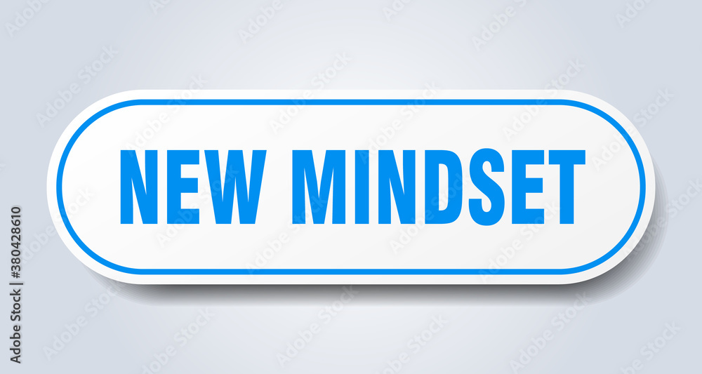 new mindset sign. rounded isolated button. white sticker new mindset sign. rounded isolated button. white sticker