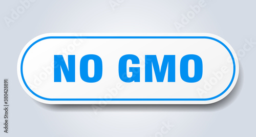 no gmo sign. rounded isolated button. white sticker