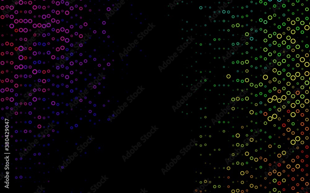 Dark Multicolor, Rainbow vector template with circles. Blurred decorative design in abstract style with bubbles. Pattern for ads, leaflets.